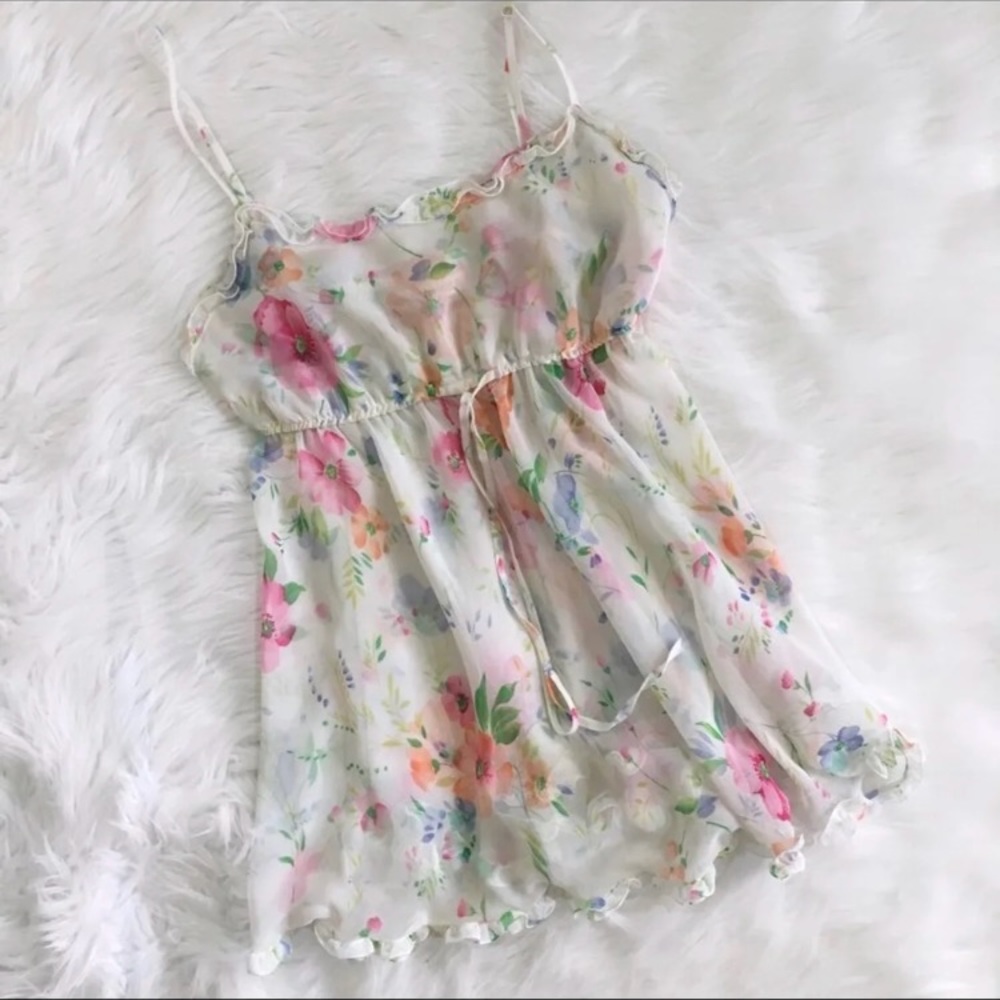 VS Sheer Floral Slip Dress